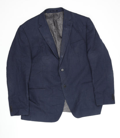 Mens UK Size 48 Jeff Banks Regular Blue Suit Jacket