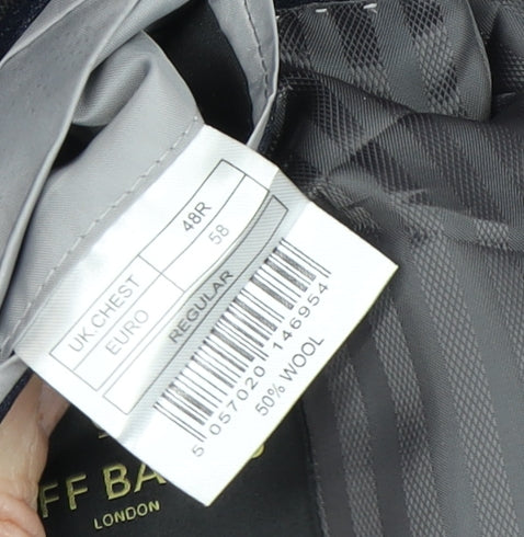 Mens UK Size 48 Jeff Banks Regular Blue Suit Jacket