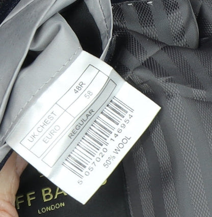 Mens UK Size 48 Jeff Banks Regular Blue Suit Jacket