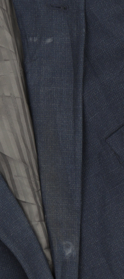 Mens UK Size 48 Jeff Banks Regular Blue Suit Jacket