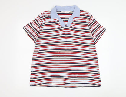 EWM Womens Multicoloured Striped Polo Shirt XL