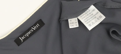 Jacques Vert Women's Grey Embroidered Floral Top, Size 12