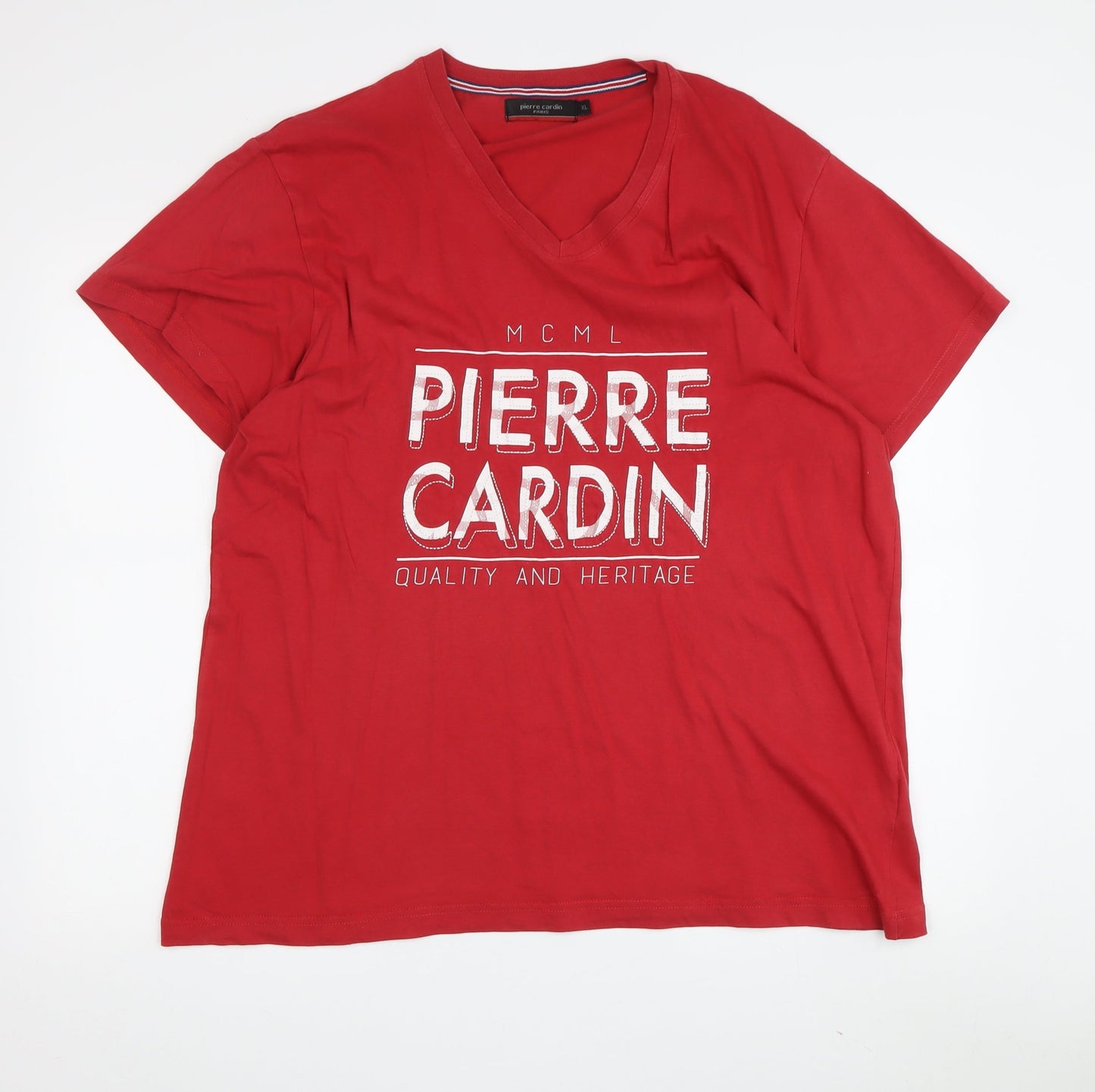 Pierre Cardin Men's Red XL V-Neck T-Shirt