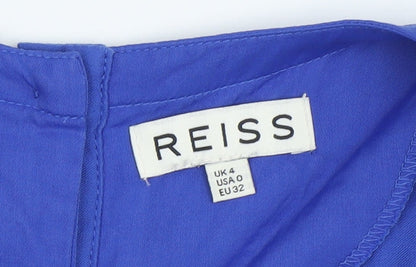 Womens UK Size 4 Reiss Blue  Blouse