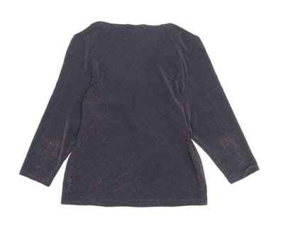 Womens UK Size 12 Laura Ashley Blue Cowl Neck Blouse