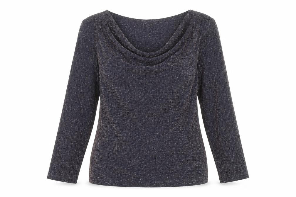 Womens UK Size 12 Laura Ashley Blue Cowl Neck Blouse