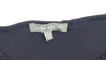 Womens UK Size 12 Laura Ashley Blue Cowl Neck Blouse