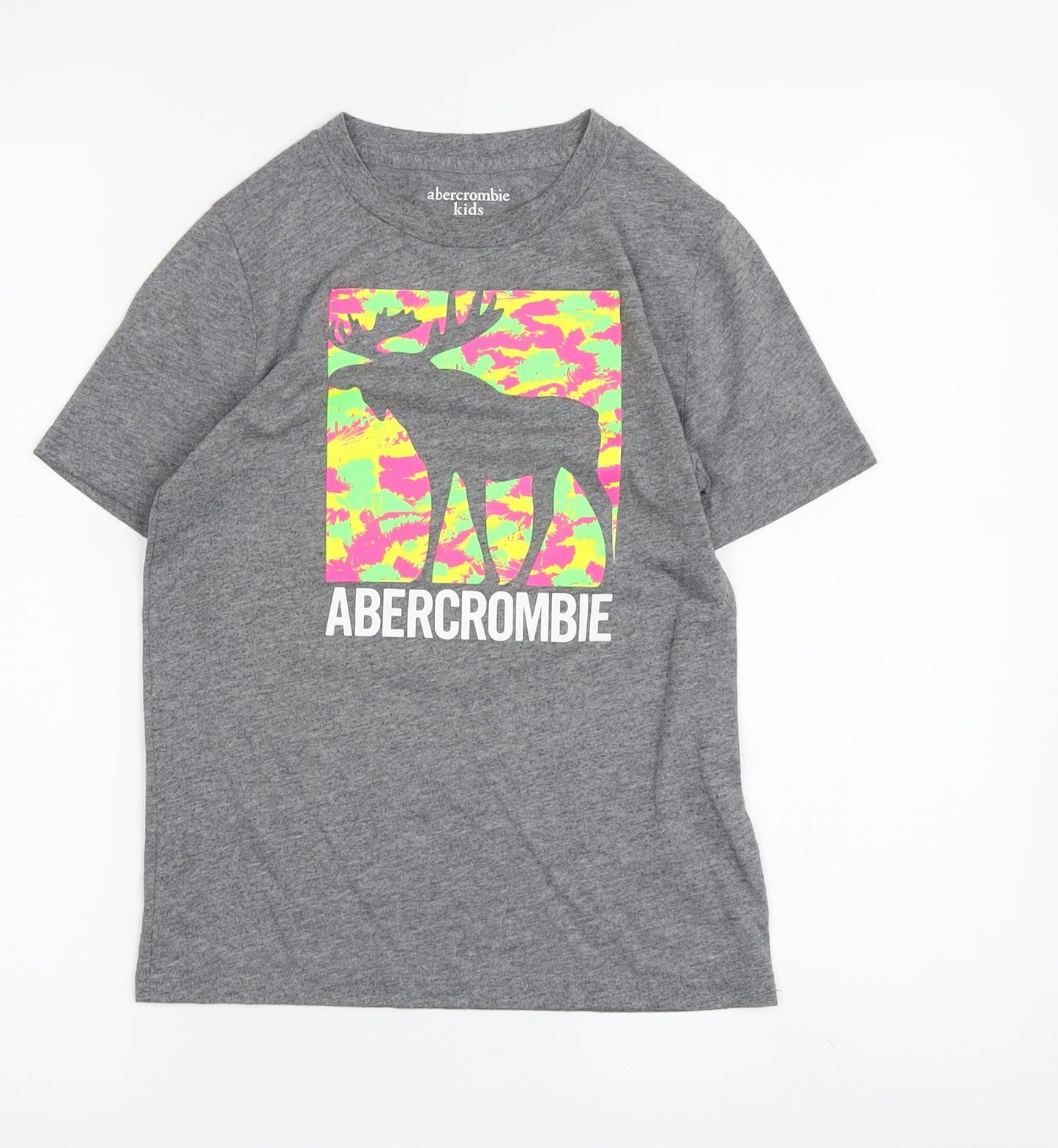 Abercrombie Kids Boys Grey Graphic T-Shirt 7-8 Years