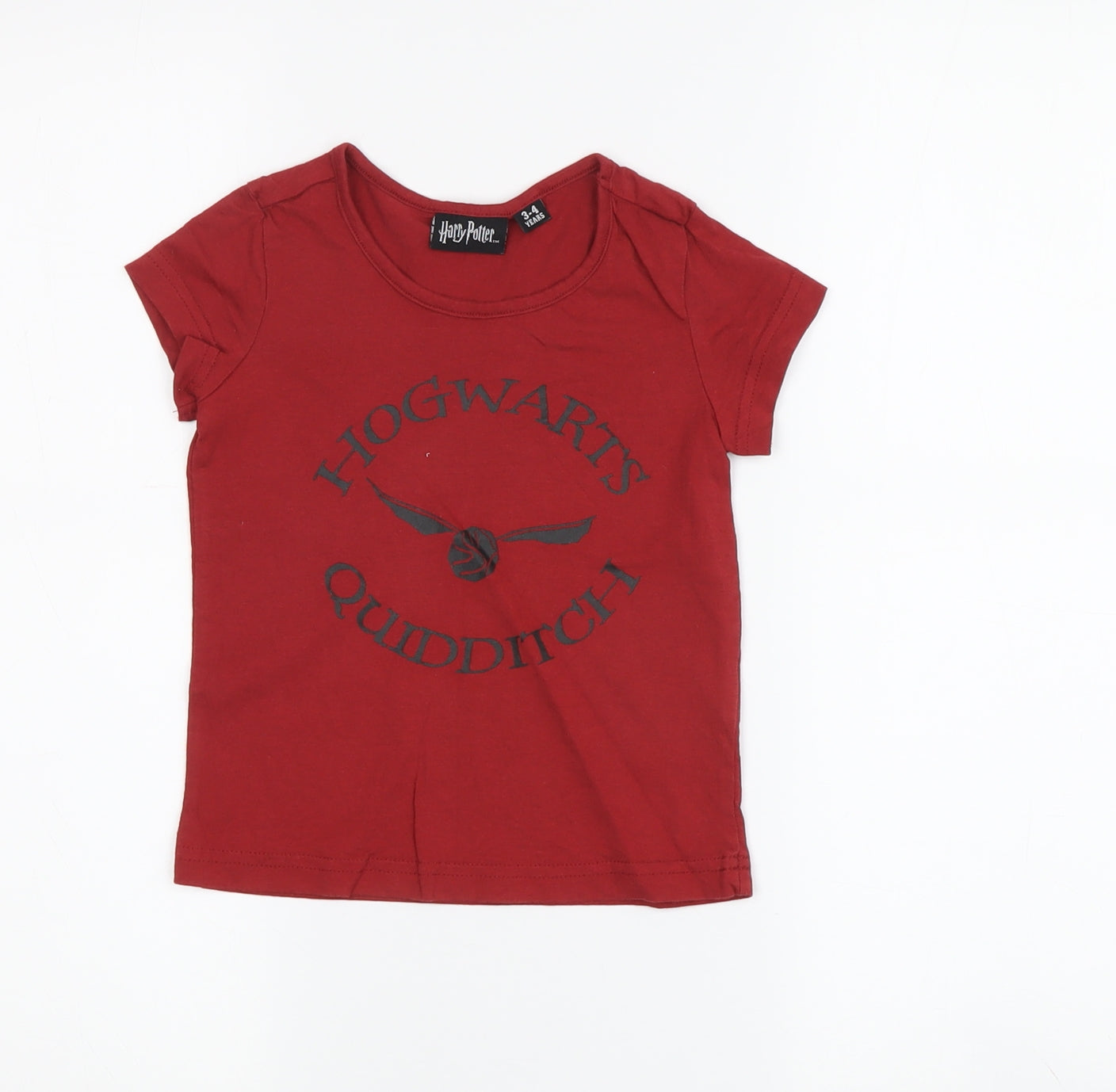 Harry Potter Boys Red T-Shirt 3-4 Years Quidditch Graphic