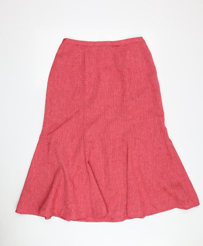 Eastex Women's Red A-Line Midi Skirt Size 14