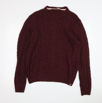 Tokyo Laundry Men's Red Cable-Knit Pullover Jumper L