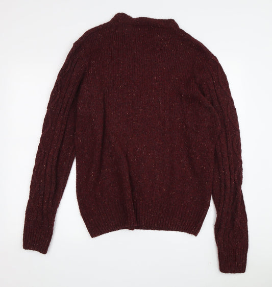 Tokyo Laundry Men's Red Cable-Knit Pullover Jumper L