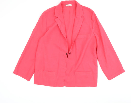 Jacques Vert Women's Pink Blazer Size 14 Classic Coat