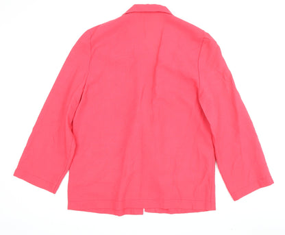 Jacques Vert Women's Pink Blazer Size 14 Classic Coat