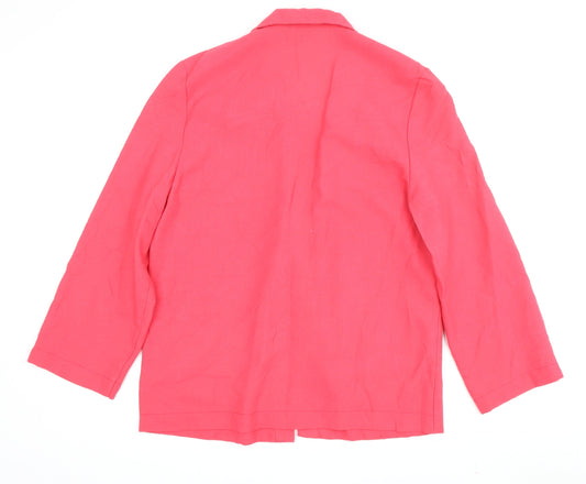 Jacques Vert Women's Pink Blazer Size 14 Classic Coat