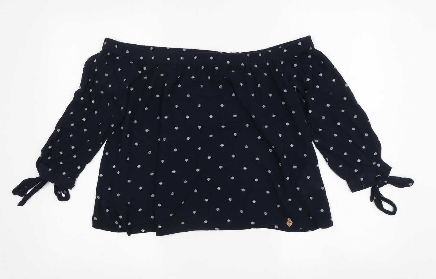 Womens UK Size S Superdry Blue Off the Shoulder Blouse