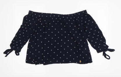 Womens UK Size S Superdry Blue Off the Shoulder Blouse