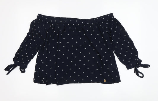 Womens UK Size S Superdry Blue Off the Shoulder Blouse