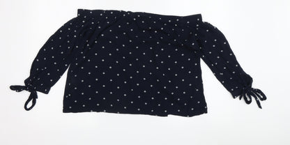 Womens UK Size S Superdry Blue Off the Shoulder Blouse