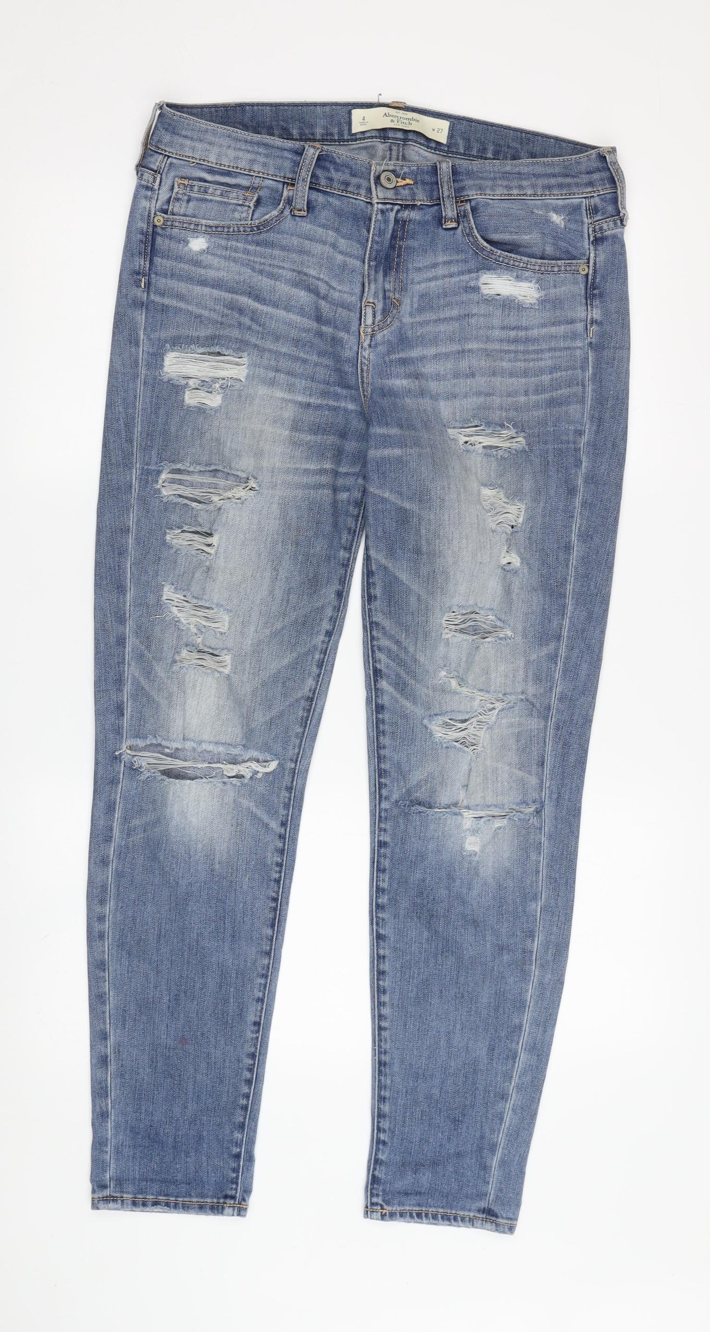 Abercrombie & Fitch Women's Blue Skinny Jeans - Size 4