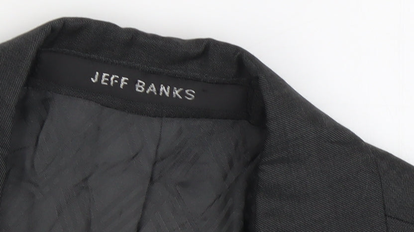 Mens UK Size 38 Jeff Banks Regular Black Suit Jacket