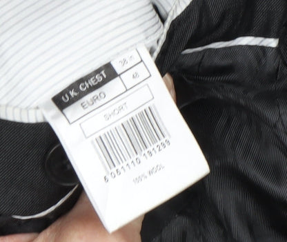 Mens UK Size 38 Jeff Banks Regular Black Suit Jacket