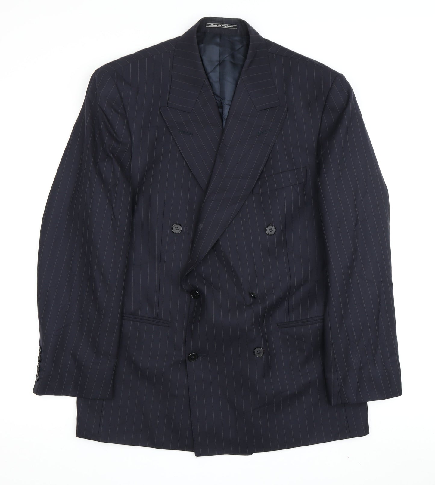Austin Reed Men's Blue Striped Blazer, Peak Lapel, 40S