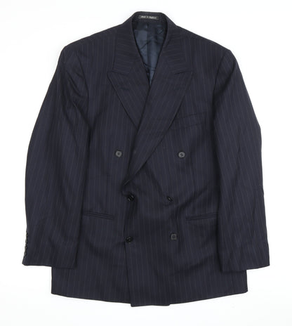 Austin Reed Men's Blue Striped Blazer, Peak Lapel, 40S