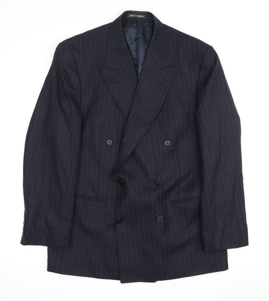 Austin Reed Men's Blue Striped Blazer, Peak Lapel, 40S