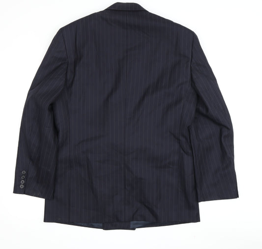 Austin Reed Men's Blue Striped Blazer, Peak Lapel, 40S