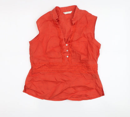 Womens UK Size 12 Marks and Spencer Red Tunic Blouse