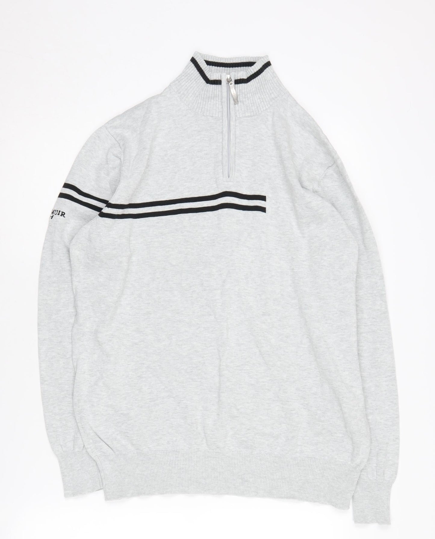 Glenmuir Men's Grey High Neck Large Pullover Jumper