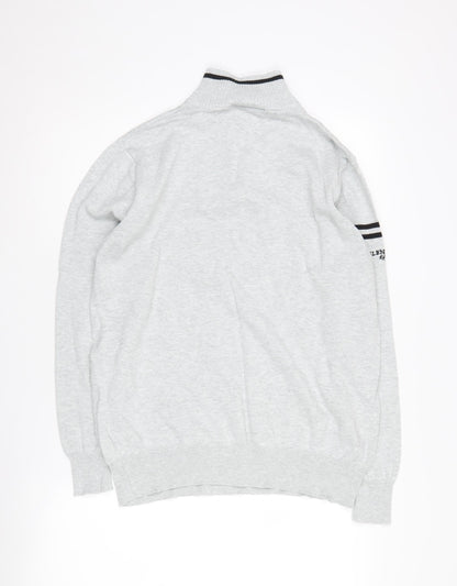 Glenmuir Men's Grey High Neck Large Pullover Jumper