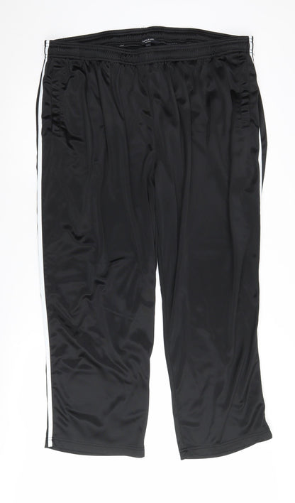 Capsule Men’s Black Track Pants, Size 50-52, Elastic Waist