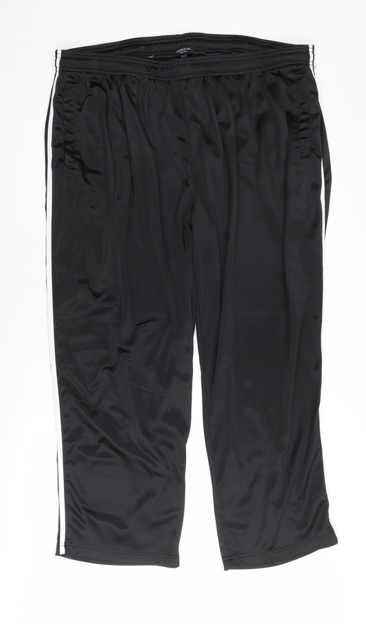Capsule Men’s Black Track Pants, Size 50-52, Elastic Waist