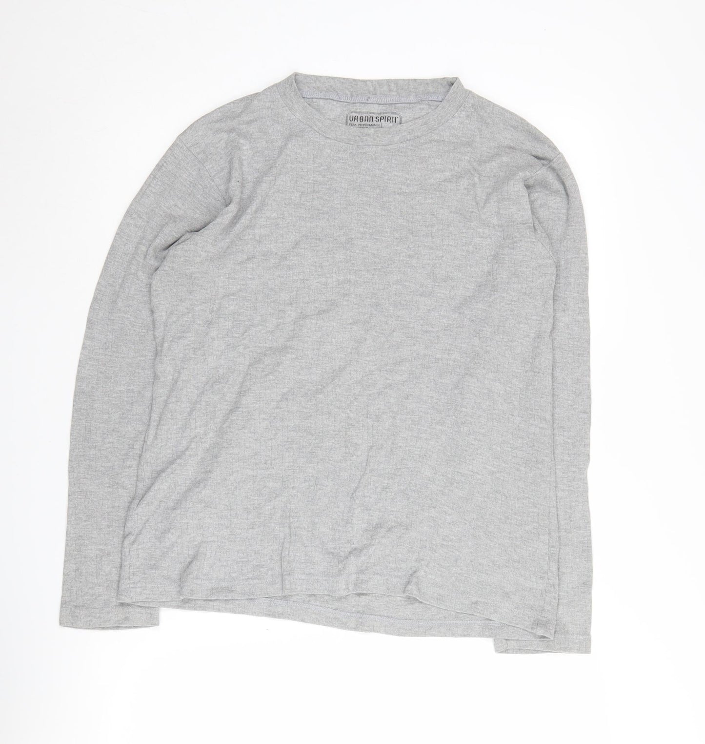 Urban Spirit Grey Men's Long Sleeve T-Shirt, Size Regular