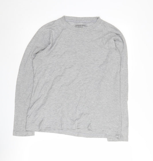 Urban Spirit Grey Men's Long Sleeve T-Shirt, Size Regular