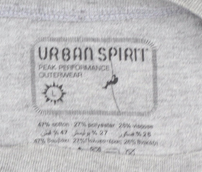 Urban Spirit Grey Men's Long Sleeve T-Shirt, Size Regular