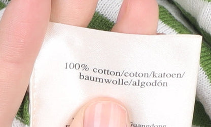 Laura Ashley Women's Green Striped Cardigan, Size 10