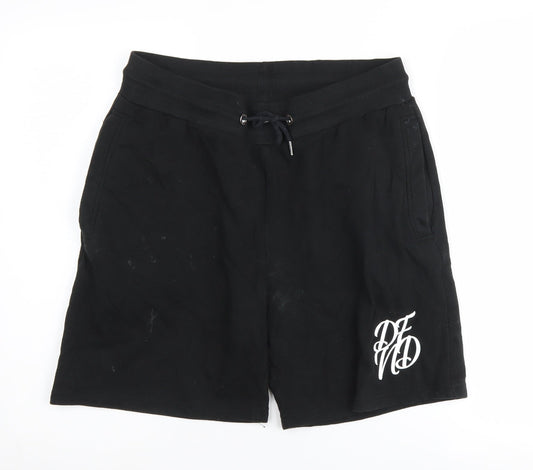 DFND Men's Black Sweat Shorts, Size L Casual Gym Wear