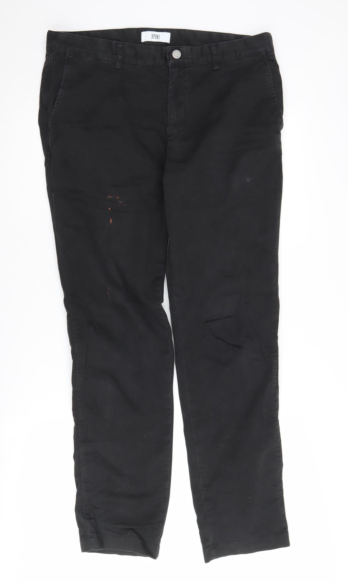 Spoke Men's Black Chino Trousers Size 33 Regular