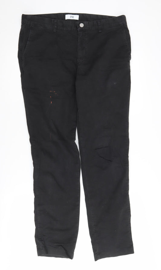Spoke Men's Black Chino Trousers Size 33 Regular