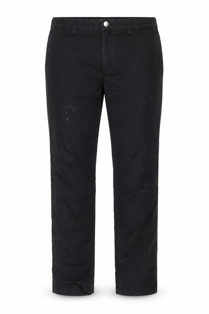 Mens UK Size 33 Spoke Regular Fit Chino Black Trousers