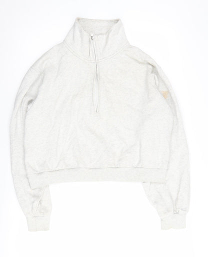 Hollister Women's Grey Henley Sweatshirt, Size M, Casual