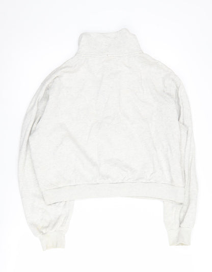 Hollister Women's Grey Henley Sweatshirt, Size M, Casual