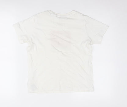Nike Boys' White Graphic Print T-Shirt, Size S, Casual Style