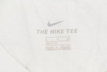 Nike Boys' White Graphic Print T-Shirt, Size S, Casual Style