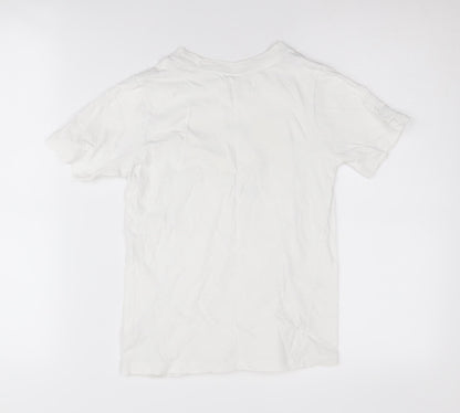 Nike Boys White T-Shirt S, Sports, Breathable, Graphic Print