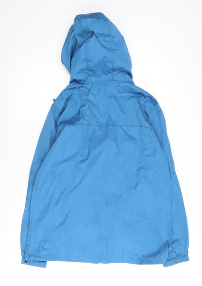 iWoo Women's Blue Hooded Basic Jacket Size S Regular Fit
