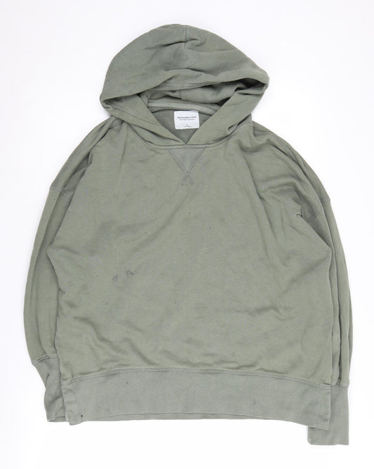Abercrombie & Fitch Women's Green Pullover Hoodie - S
